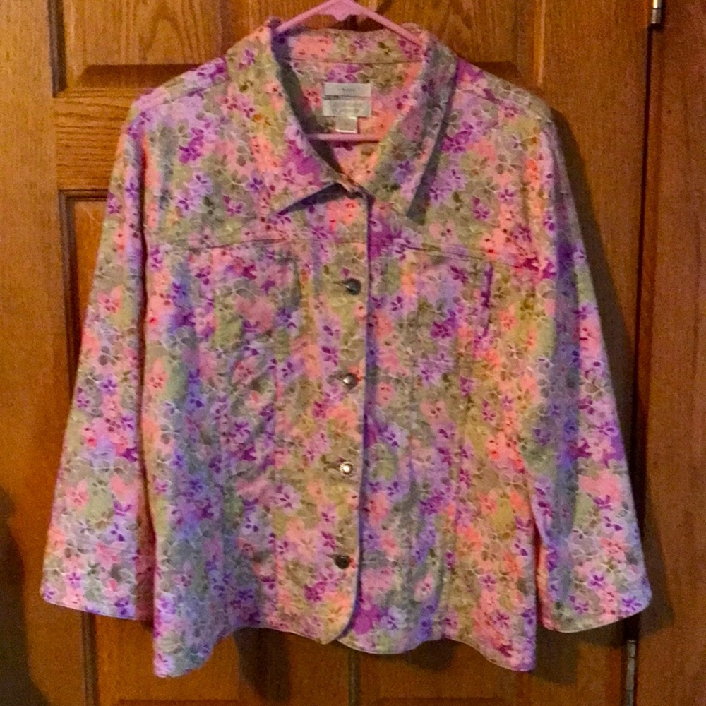 Christopher & Banks stretch denim jacket L
